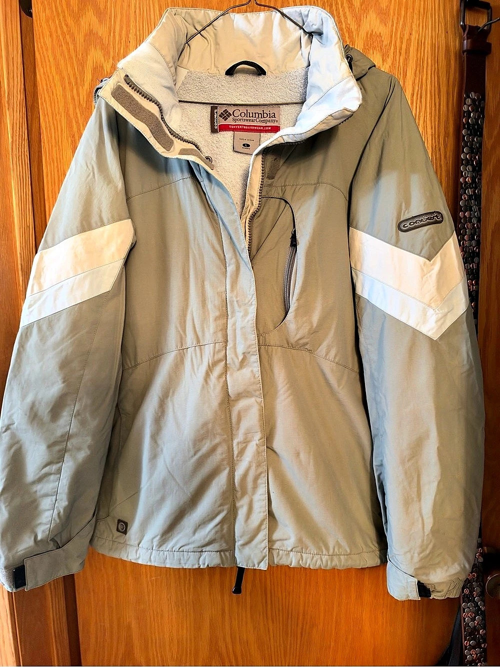 Columbia Women's Hooded Ski Jacket Gray & Blue